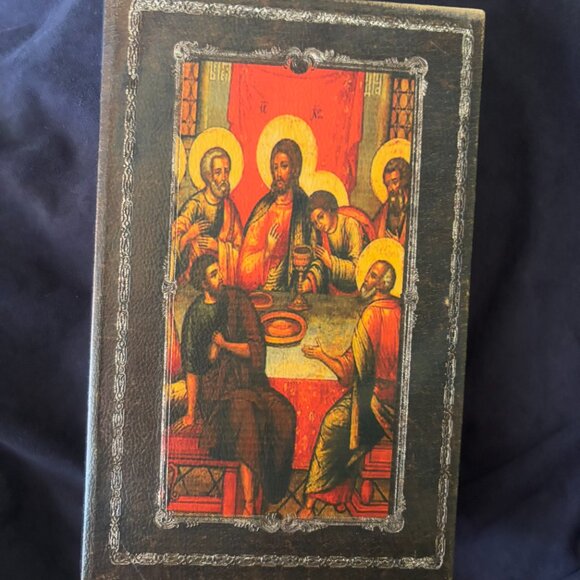 Last Supper Book-Leather Embossed "Hidden Box" with Gilded Edges - Picture 1 of 10